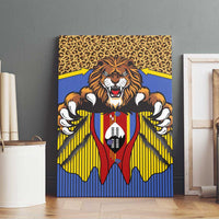 Swaziland Canvas Wall Art Coat of Arms Lion Elephant Shield Leopard Print Design