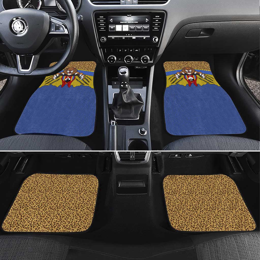 Swaziland Car Mats Coat of Arms Lion Elephant Shield Leopard Print Design