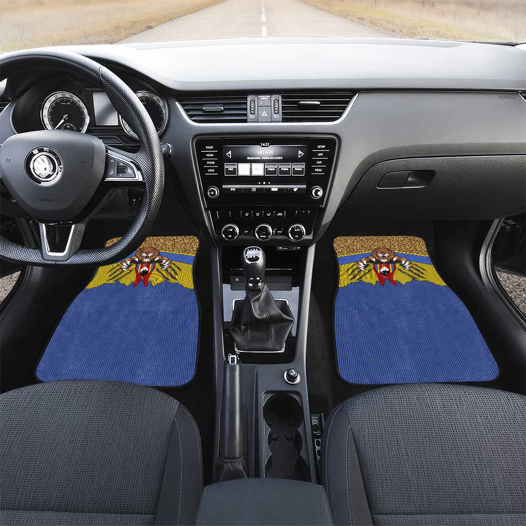 Swaziland Car Mats Coat of Arms Lion Elephant Shield Leopard Print Design