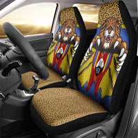 Swaziland Car Seat Cover Coat of Arms Lion Elephant Shield Leopard Print Design