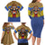 Swaziland Family Matching Long Sleeve Bodycon Dress and Hawaiian Shirt Coat of Arms Lion Elephant Shield Leopard Print Design