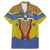 Swaziland Family Matching Mermaid Dress and Hawaiian Shirt Coat of Arms Lion Elephant Shield Leopard Print Design