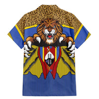 Swaziland Family Matching Mermaid Dress and Hawaiian Shirt Coat of Arms Lion Elephant Shield Leopard Print Design