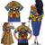 Swaziland Family Matching Off The Shoulder Long Sleeve Dress and Hawaiian Shirt Coat of Arms Lion Elephant Shield Leopard Print Design