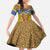 Swaziland Family Matching Off Shoulder Maxi Dress and Hawaiian Shirt Coat of Arms Lion Elephant Shield Leopard Print Design