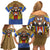 Swaziland Family Matching Off Shoulder Short Dress and Hawaiian Shirt Coat of Arms Lion Elephant Shield Leopard Print Design