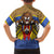 Swaziland Family Matching Short Sleeve Bodycon Dress and Hawaiian Shirt Coat of Arms Lion Elephant Shield Leopard Print Design