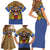Swaziland Family Matching Short Sleeve Bodycon Dress and Hawaiian Shirt Coat of Arms Lion Elephant Shield Leopard Print Design