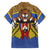 Swaziland Family Matching Short Sleeve Bodycon Dress and Hawaiian Shirt Coat of Arms Lion Elephant Shield Leopard Print Design