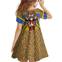 Swaziland Family Matching Tank Maxi Dress and Hawaiian Shirt Coat of Arms Lion Elephant Shield Leopard Print Design