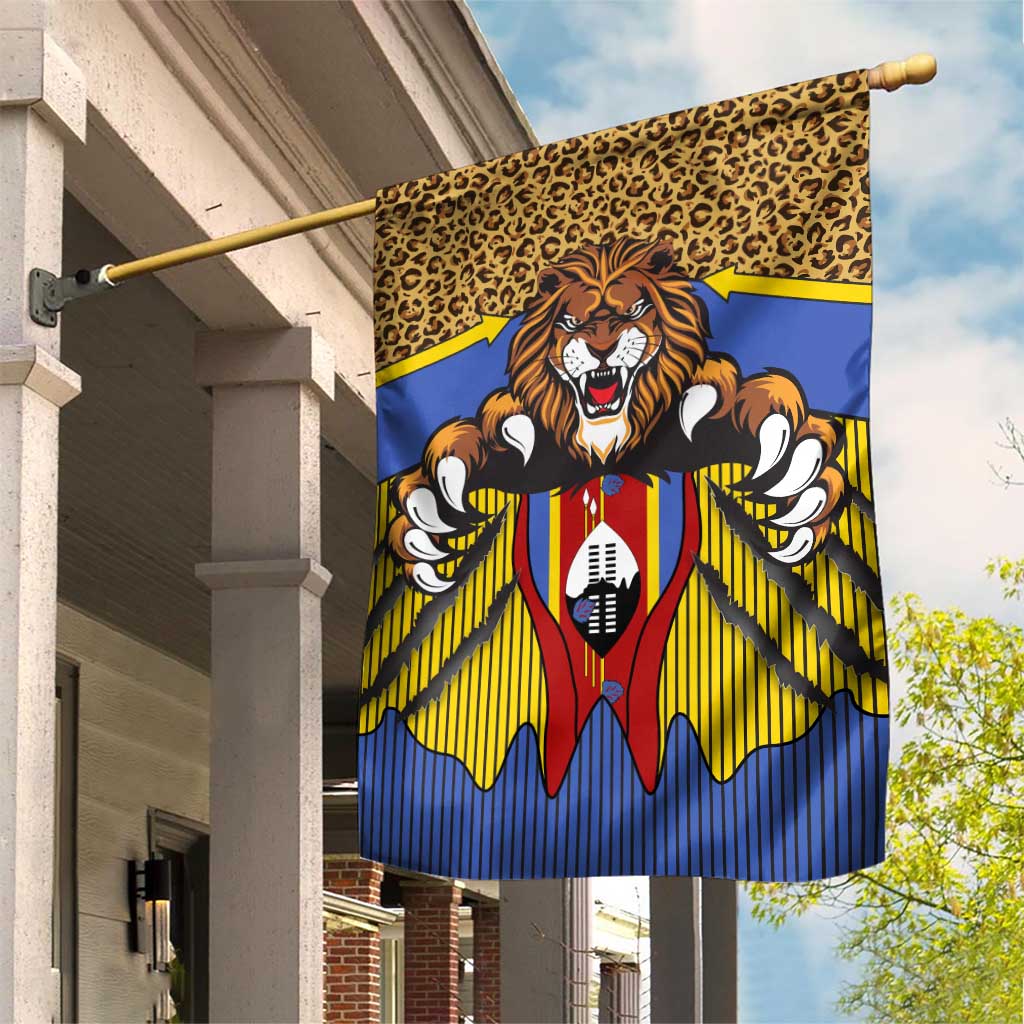 Swaziland Garden Flag Coat of Arms Lion Elephant Shield Leopard Print Design