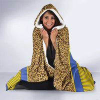Swaziland Hooded Blanket Coat of Arms Lion Elephant Shield Leopard Print Design
