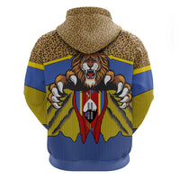 Swaziland Hoodie Coat of Arms Lion Elephant Shield Leopard Print Design