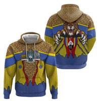Swaziland Hoodie Coat of Arms Lion Elephant Shield Leopard Print Design