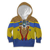 Swaziland Kid Hoodie Coat of Arms Lion Elephant Shield Leopard Print Design