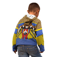 Swaziland Kid Hoodie Coat of Arms Lion Elephant Shield Leopard Print Design