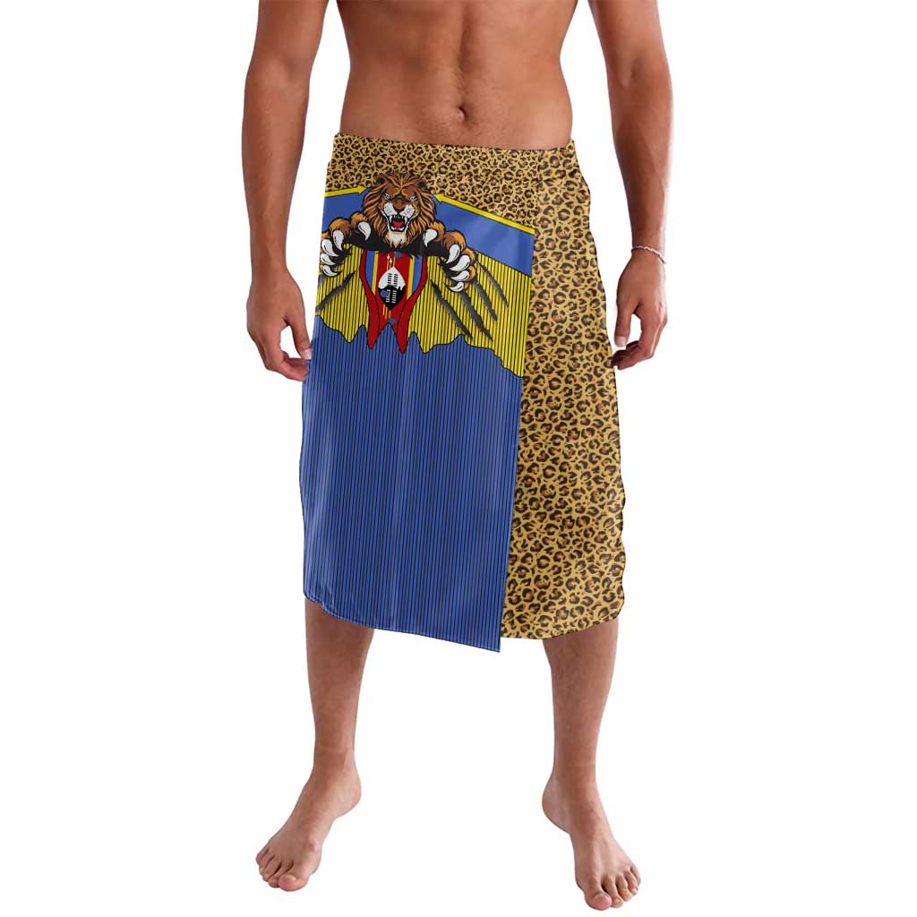 Swaziland Lavalava Coat of Arms Lion Elephant Shield Leopard Print Design