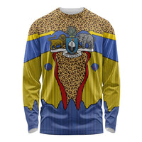 Swaziland Long Sleeve Shirt Coat of Arms Lion Elephant Shield Leopard Print Design