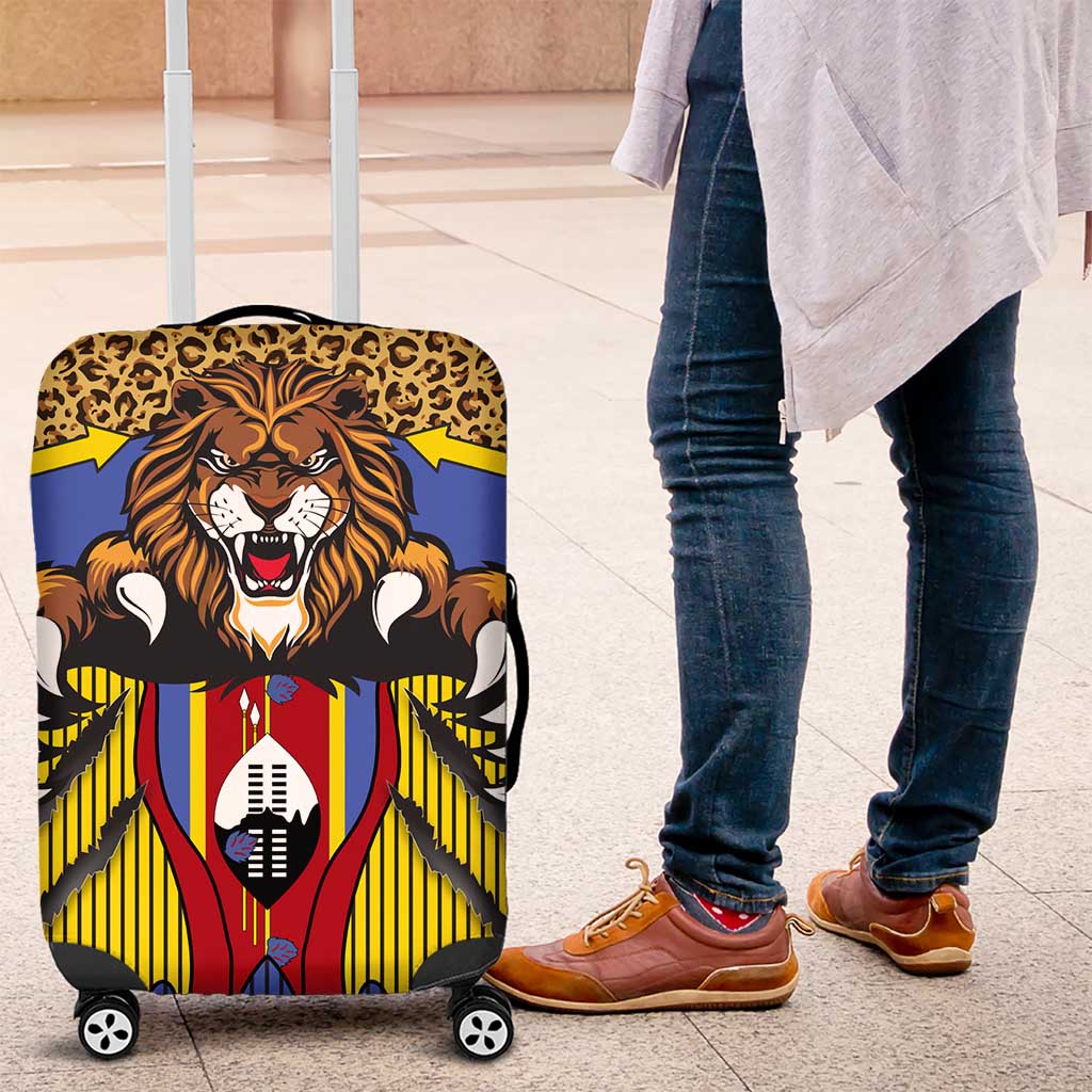 Swaziland Luggage Cover Coat of Arms Lion Elephant Shield Leopard Print Design