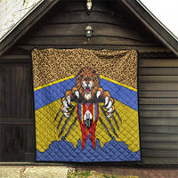 Swaziland Quilt Coat of Arms Lion Elephant Shield Leopard Print Design