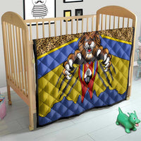 Swaziland Quilt Coat of Arms Lion Elephant Shield Leopard Print Design