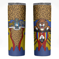 Swaziland Skinny Tumbler Coat of Arms Lion Elephant Shield Leopard Print Design