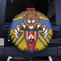 Swaziland Spare Tire Cover Coat of Arms Lion Elephant Shield Leopard Print Design