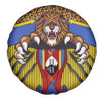 Swaziland Spare Tire Cover Coat of Arms Lion Elephant Shield Leopard Print Design
