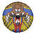 Swaziland Spare Tire Cover Coat of Arms Lion Elephant Shield Leopard Print Design
