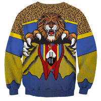 Swaziland Sweatshirt Coat of Arms Lion Elephant Shield Leopard Print Design