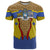 Swaziland T Shirt Coat of Arms Lion Elephant Shield Leopard Print Design