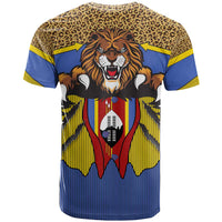 Swaziland T Shirt Coat of Arms Lion Elephant Shield Leopard Print Design