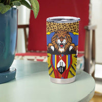 Swaziland Tumbler Cup Coat of Arms Lion Elephant Shield Leopard Print Design