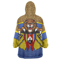 Swaziland Wearable Blanket Hoodie Coat of Arms Lion Elephant Shield Leopard Print Design