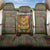 Sierra Leone Back Car Seat Cover with Cute Lion Playing Djembe Drum and Tribal Pattern Design
