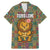 Sierra Leone Family Matching Mermaid Dress and Hawaiian Shirt with Cute Lion Playing Djembe Drum and Tribal Pattern Design