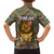 Sierra Leone Family Matching Puletasi and Hawaiian Shirt with Cute Lion Playing Djembe Drum and Tribal Pattern Design