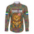 Sierra Leone Family Matching Short Sleeve Bodycon Dress and Hawaiian Shirt with Cute Lion Playing Djembe Drum and Tribal Pattern Design