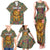 Sierra Leone Family Matching Tank Maxi Dress and Hawaiian Shirt with Cute Lion Playing Djembe Drum and Tribal Pattern Design