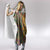 Sierra Leone Hooded Blanket with Cute Lion Playing Djembe Drum and Tribal Pattern Design