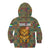 Sierra Leone Kid Hoodie with Cute Lion Playing Djembe Drum and Tribal Pattern Design
