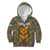 Sierra Leone Kid Hoodie with Cute Lion Playing Djembe Drum and Tribal Pattern Design
