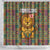 Sierra Leone Shower Curtain with Cute Lion Playing Djembe Drum and Tribal Pattern Design