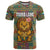 Sierra Leone T Shirt with Cute Lion Playing Djembe Drum and Tribal Pattern Design