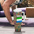 Sierra Leone Tumbler With Handle with Cute Lion Playing Djembe Drum and Tribal Pattern Design