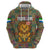 Sierra Leone Zip Hoodie with Cute Lion Playing Djembe Drum and Tribal Pattern Design