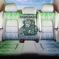 Sierra Leone Back Car Seat Cover with Tribal Chimpanzee Design and Green Blue Gradient Pattern