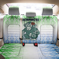 Sierra Leone Back Car Seat Cover with Tribal Chimpanzee Design and Green Blue Gradient Pattern