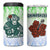 Sierra Leone 4 in 1 Can Cooler Tumbler with Tribal Chimpanzee Design and Green Blue Gradient Pattern
