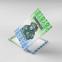Sierra Leone Canvas Wall Art with Tribal Chimpanzee Design and Green Blue Gradient Pattern